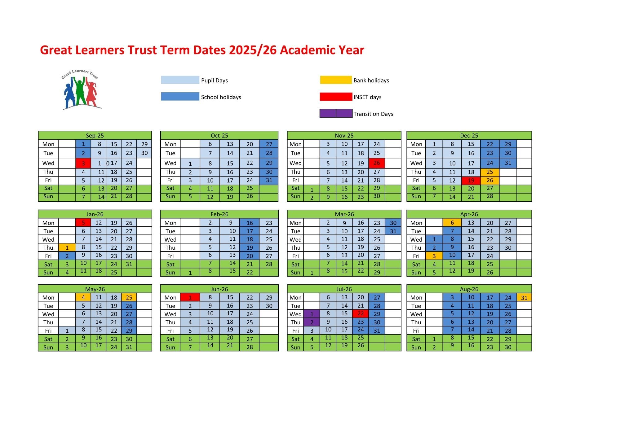 Glt academic year calendar 2025 2026pdf
