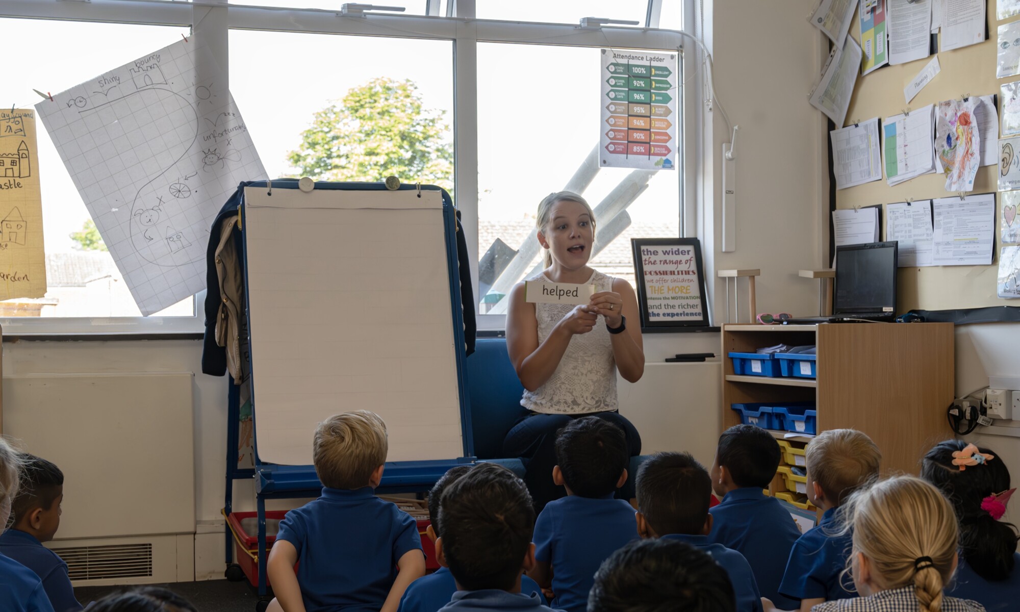 Elmhurst school teacher conducting a classroom lesson